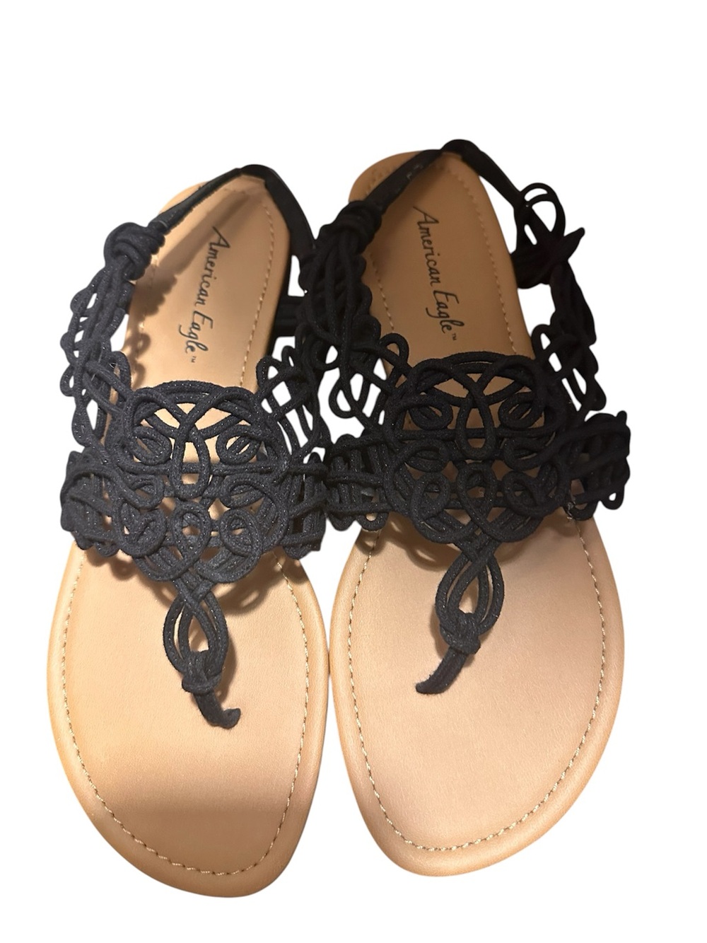 American Eagle Outfitters Black Lace Detail Sandals